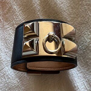 HERMES COLLIER DE CHIEN BRACELET BLACK